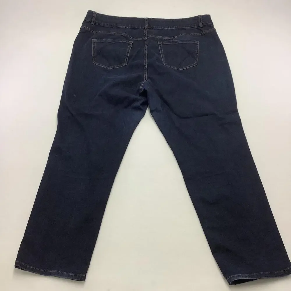 Lane Bryant Jeans Womens 24 Blue High Rise Straight Stretch Tummy Control